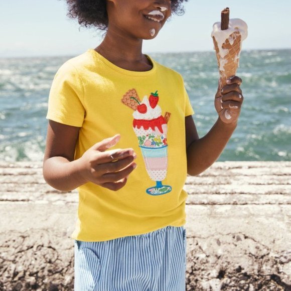 NWT Mini Boden Icecream Appliqué T-Shirt-5-6Y - Picture 1 of 6